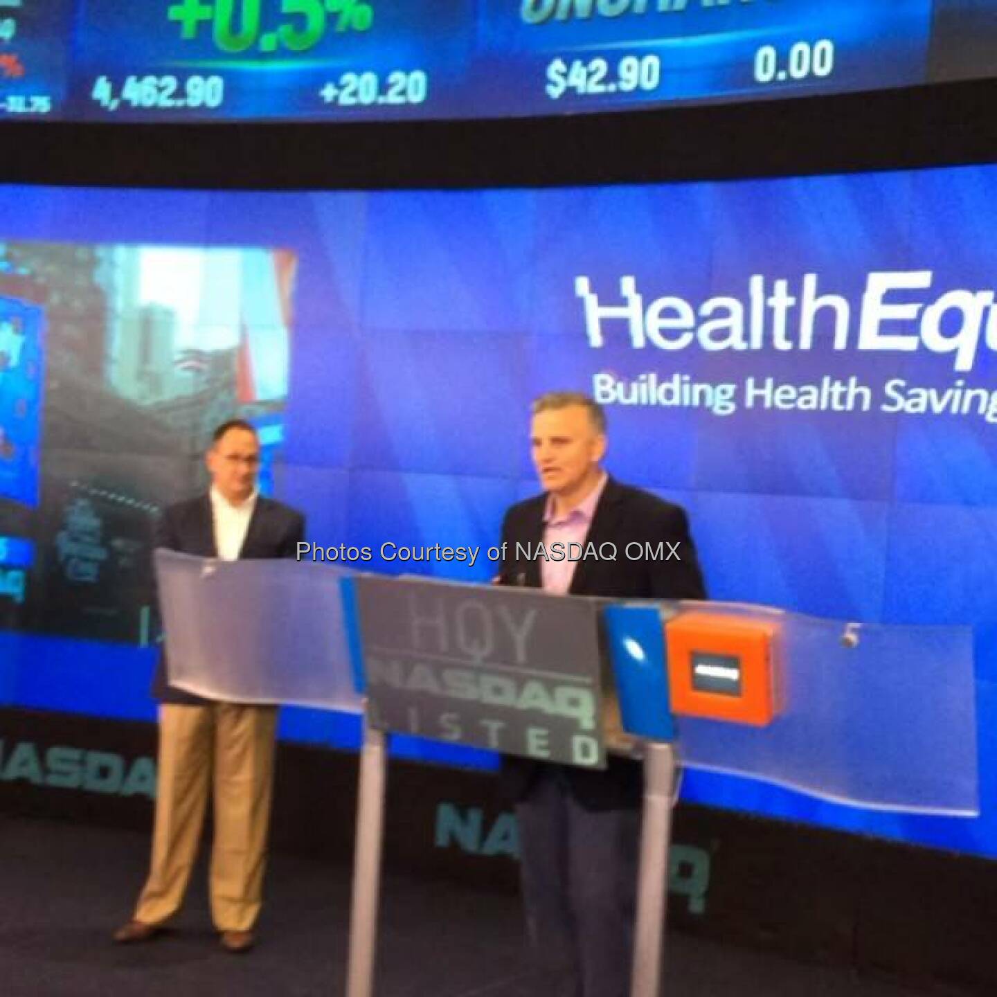 Stephen Neeleman, MD before @HealthEquity rings the #NASDAQ Opening Bell in celebration of its #IPO today! #HQY  Source: http://facebook.com/NASDAQ