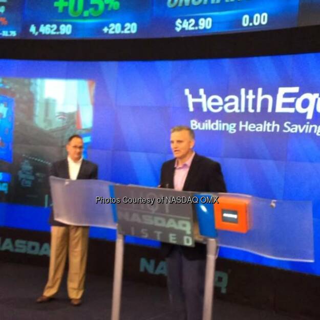 Stephen Neeleman, MD before @HealthEquity rings the #NASDAQ Opening Bell in celebration of its #IPO today! #HQY  Source: http://facebook.com/NASDAQ (31.07.2014) 