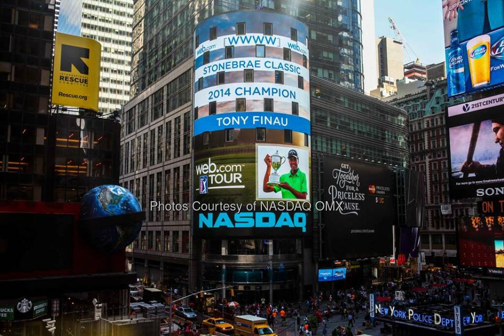 Congratulations to Tony Finau, winner of WebDotComTour's 2014 Stonebrae Classic! #WebTour  Source: http://facebook.com/NASDAQ (05.08.2014) 