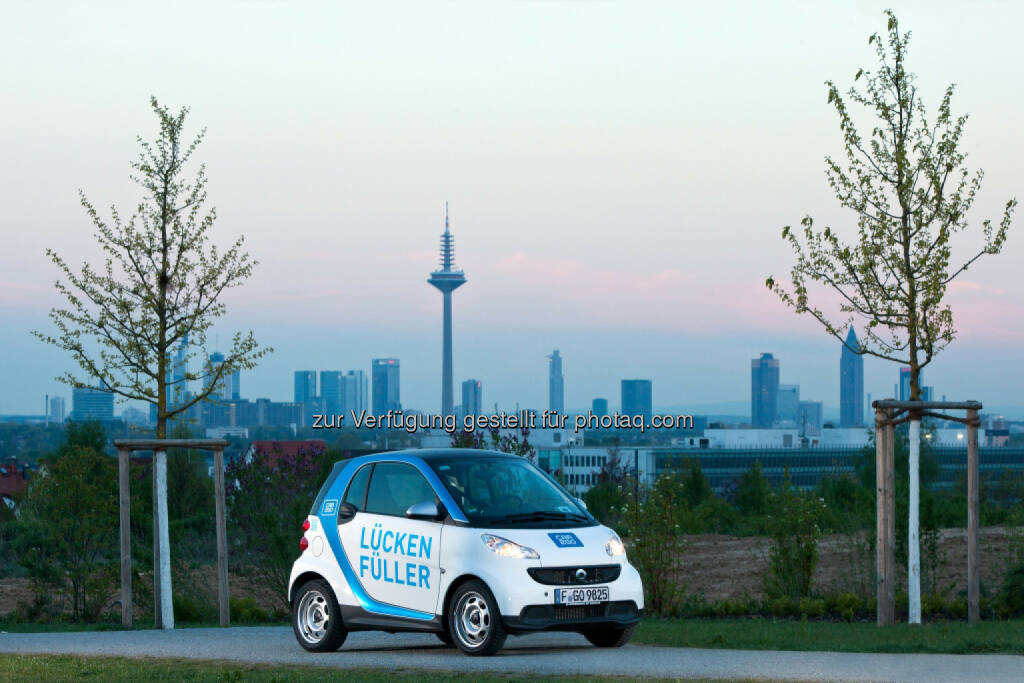 car2go: Die Mainmetropole Frankfurt wird der achte car2go Standort in Deutschland. Am 8. September startet der Marktführer im free-floating Carsharing mit einer Flotte von 250 smart fortwo Fahrzeugen., © Aussendung (14.08.2014) 