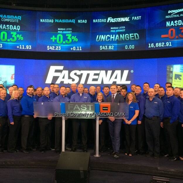 Fastenal rings the #NASDAQ Opening Bell! #N100 #dreamBIG $FAST  Source: http://facebook.com/NASDAQ (18.08.2014) 