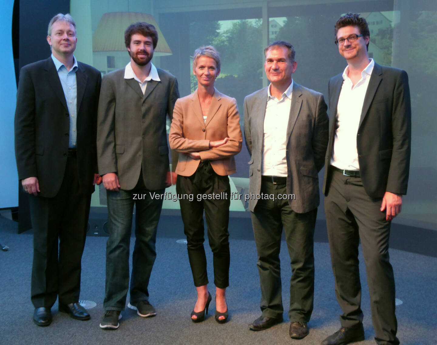 Die Hilite Partner zu Gast im Terminal V (v.l.n.r.): Bert Junghans, Michael Schwärzler, .Jeanette Moosbrugger, Roland Witsch, Holger Leibmann - VRVis Zentrum für Virtual Reality und Visualisierung Forschungs-GmbH: „Es werde Licht“ - Flexible Lichtplanung in Echtzeit mit Hilite