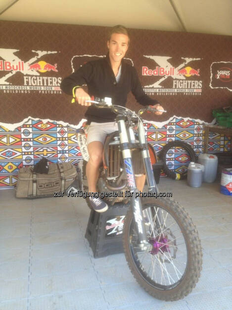 Gerald Pollak auf einem Bike der Red Bull X-Fighters Freestyle Motocross World Tour 2014 in Pretoria, Südafrika, © Gerald Pollak (24.08.2014) 