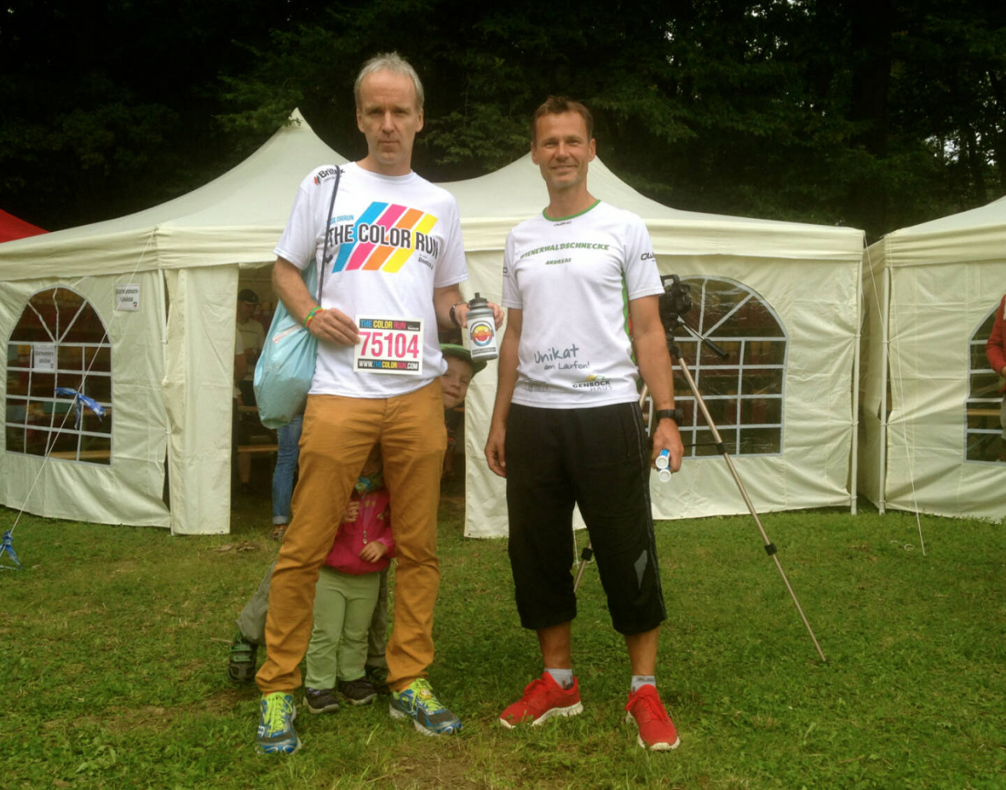 Christian Drastil (Runplugged), Andreas Schweighofer (Veranstalter Wienerwaldlauf) am Tag vor dem Rennen