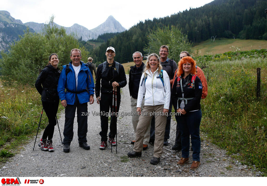 Freundin von Christian Lugar, Kurt Schuegerl, Christian Lugar, Walter Sattlberger, Rita Davidson, Marc Hauser, Johannes Raab und Doris Muth (Photo: GEPA pictures/ Markus Oberlaender) (26.08.2014) 