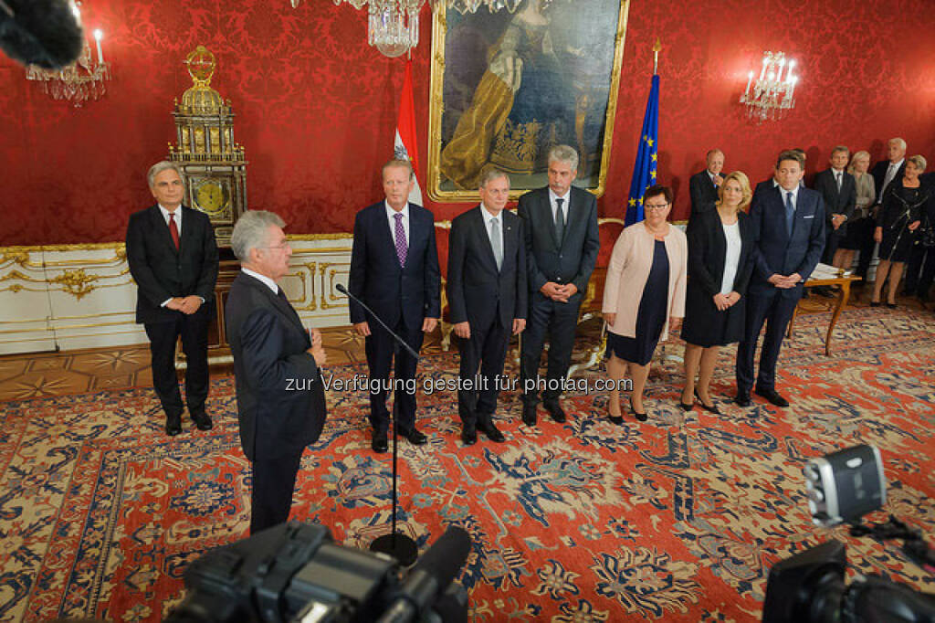 Angelobung der neuen Regierungsmitglieder durch Bundespräsident Heinz Fischer am 1. September 2014, © SPÖ/Lehmann (02.09.2014) 