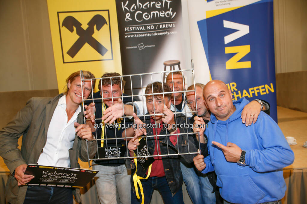 Gery Seidl, Peter Moizi, Günter Mokesch, Fredi Jirkal, Reinhard Nowak und Christoph Fälbl lieferten den Startschuss zum diesjährigen Kabarett & Comedy Festival hinter Gittern (03.09.2014) 