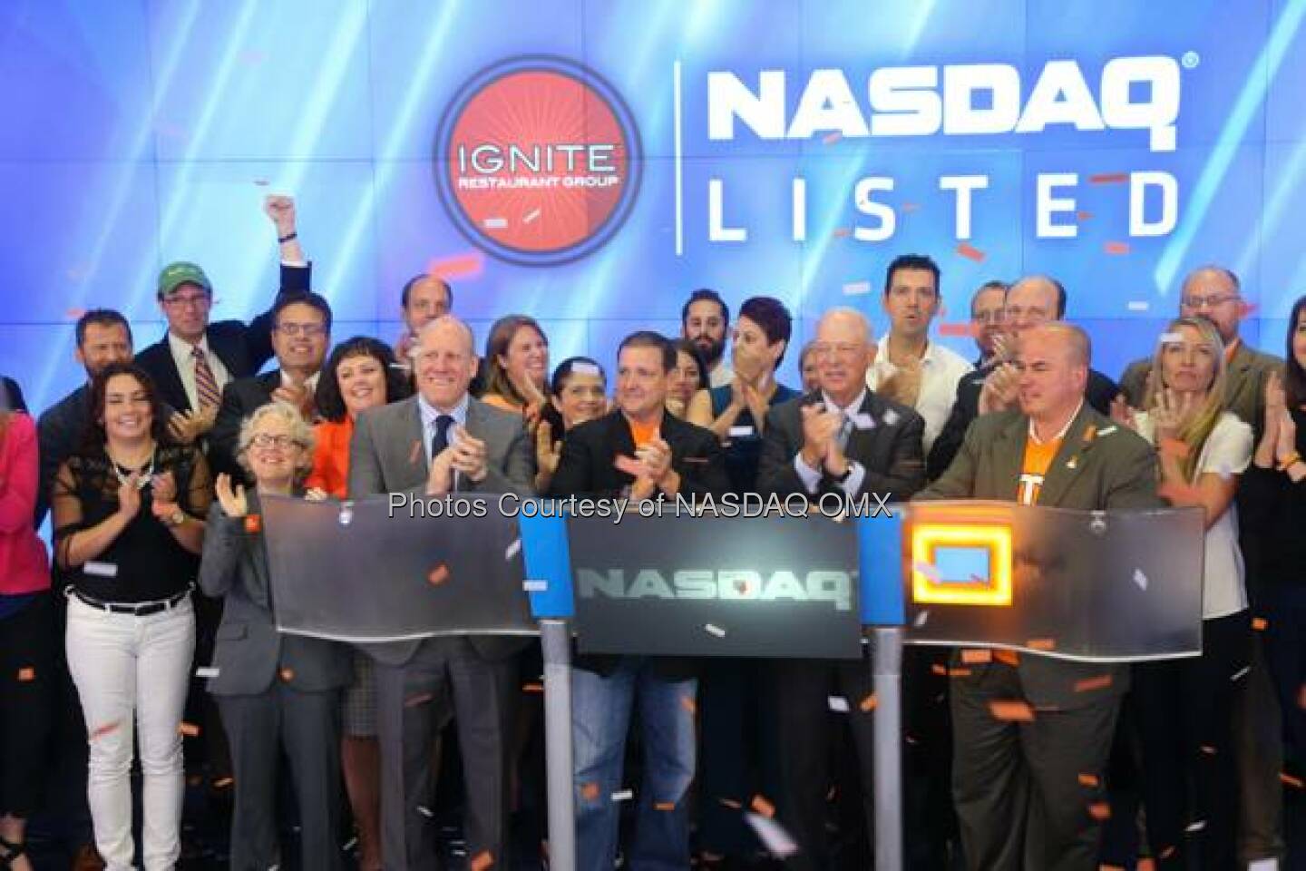 Ignite Restaurant Group, Inc. Rings The NASDAQ Opening Bell Marc Murphy (chef) Chef Amanda Freitag  Source: http://facebook.com/NASDAQ