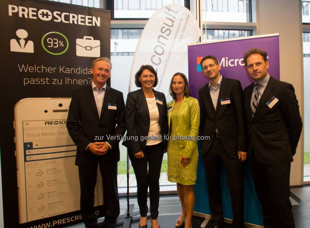 Mathias Hiebeler, Doris Tomanek, Sandra Micko, Henrik Zaborowski, Chrsitian Göttinger (Bild: Robin Consult/Roznovsky) (11.09.2014) 