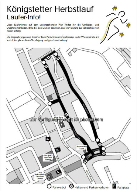 Streckenführung des Königstetter Herbstlaufs am 4.10.2014, http://www.koeav.at/strecken.html
, © Homepage des Veranstalters (25.09.2014) 