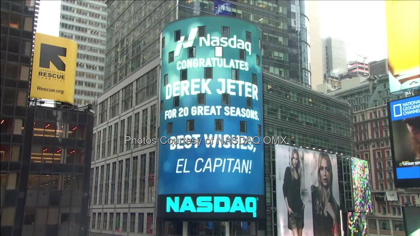 Watch our video which highlights a career filled with milestones. NASDAQ congratulates Derek Jeter for 20 great seasons with New York Yankees! #RE2PECT  Source: http://facebook.com/NASDAQ