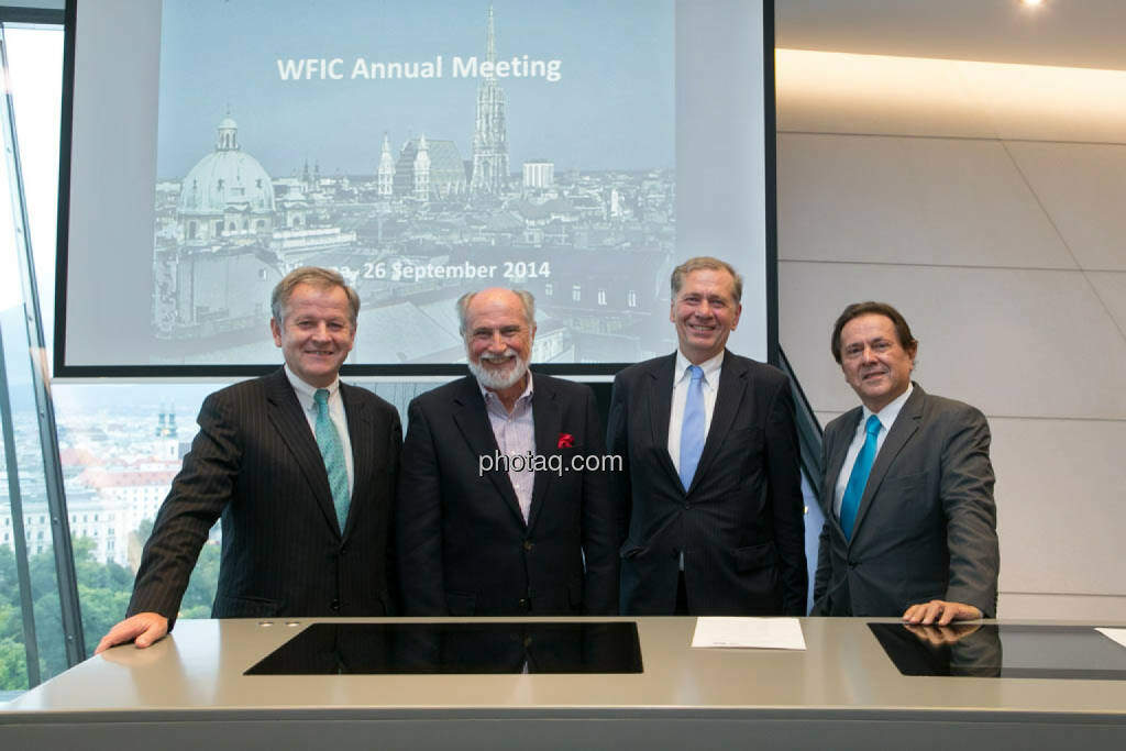 Eduard Zehetner (Immofinanz), Roger Ganser (WFIC), Wilhelm Rasinger (IVA), Peter Muzik (Media Consultant), © photaq/Martina Draper (27.09.2014) 