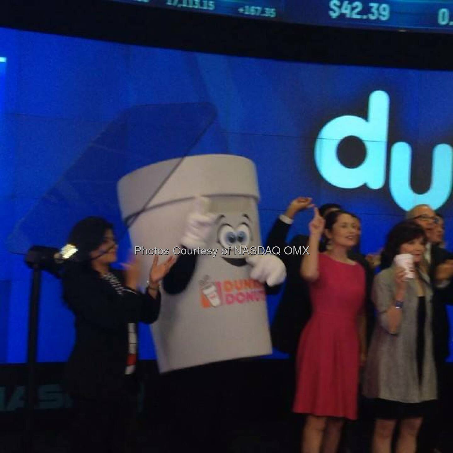 Kicking off #NationalCoffeeDay just right with our friends from @DunkinDonuts #NASDAQ #OpeningBell  Source: http://facebook.com/NASDAQ