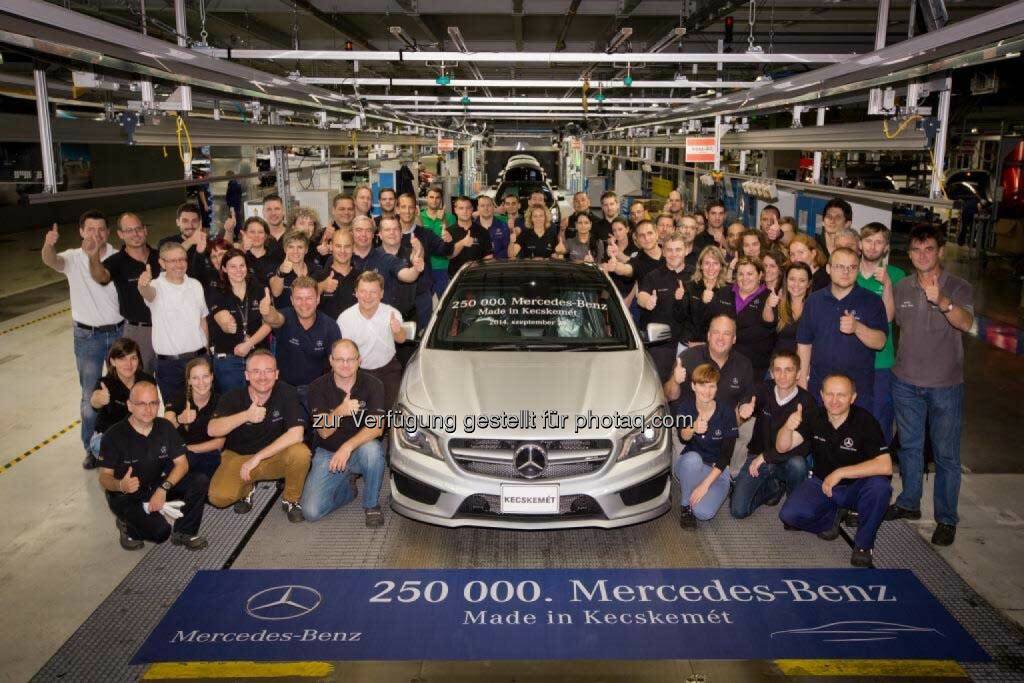 250.000ster Mercedes-Benz läuft im Werk Kecskemét (Ungarn) vom Band , © Aussendung (29.09.2014) 