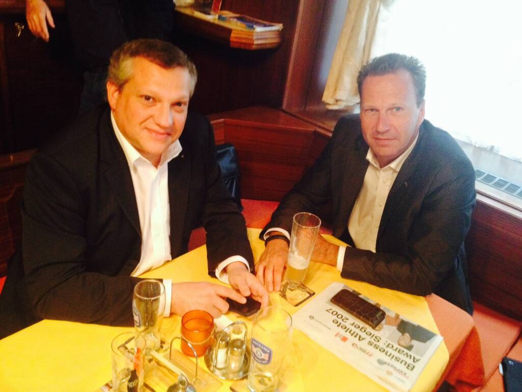 Mit Mario Mathera und Oliver Olbrich über Finanz- und Sportprojekte gesprochen (08.10.2014)