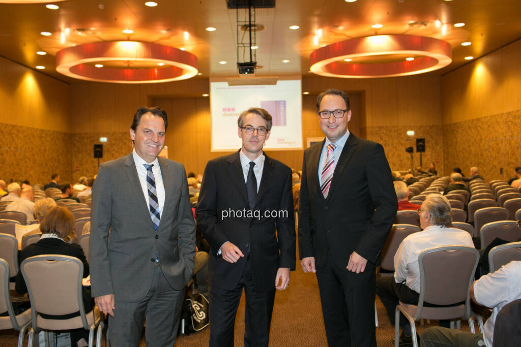 Jens Korte (Wirtschaftsjournalist), Heiko Geiger (Vontobel), Paul Reitinger (direktanlage), © photaq/Martina Draper (09.10.2014) 