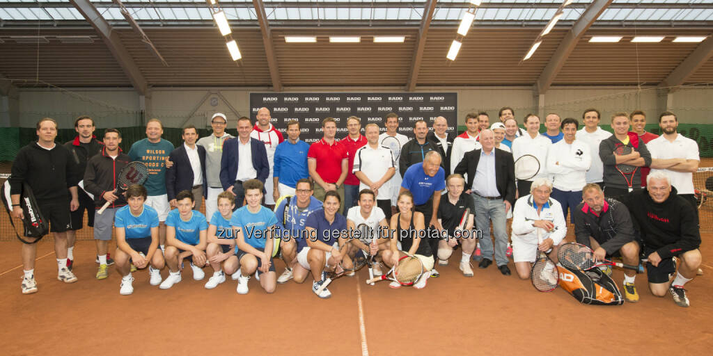 Gruppenbild aller TeilnehmerInnen, Rado ProAm, Colony Club Wien, im Rahmen der Erste Bank Open 2014, Copyright: e-motion/Bildagentur Zolles KG/Leo Hagen, © Aussendung (12.10.2014) 