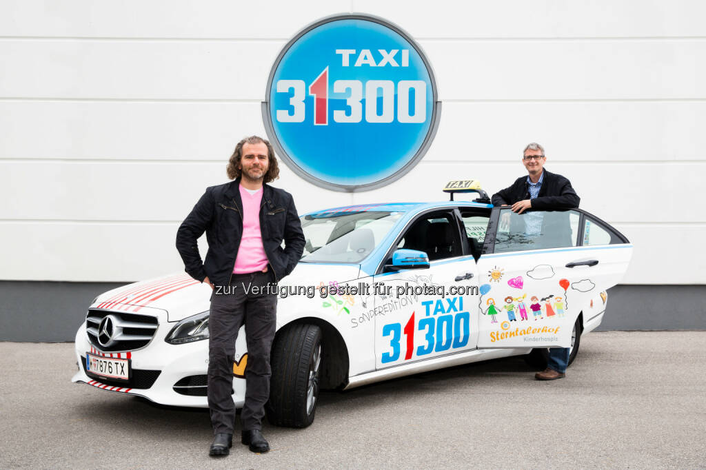Taxi 31300 Geschäftsführer Nikolaus Norman, Sterntalerhof Geschäftsführer Harald Jankovits: : Taxi 31300 Shooting Sterntaler Projekt, © Aussender (13.10.2014) 