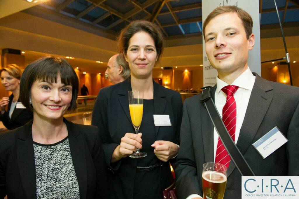Edith Franc (WIener Börse), Christine Reitsamer (Baader Bank), Simon Kuchelbacher (RHI), © C.I.R.A. (21.10.2014) 