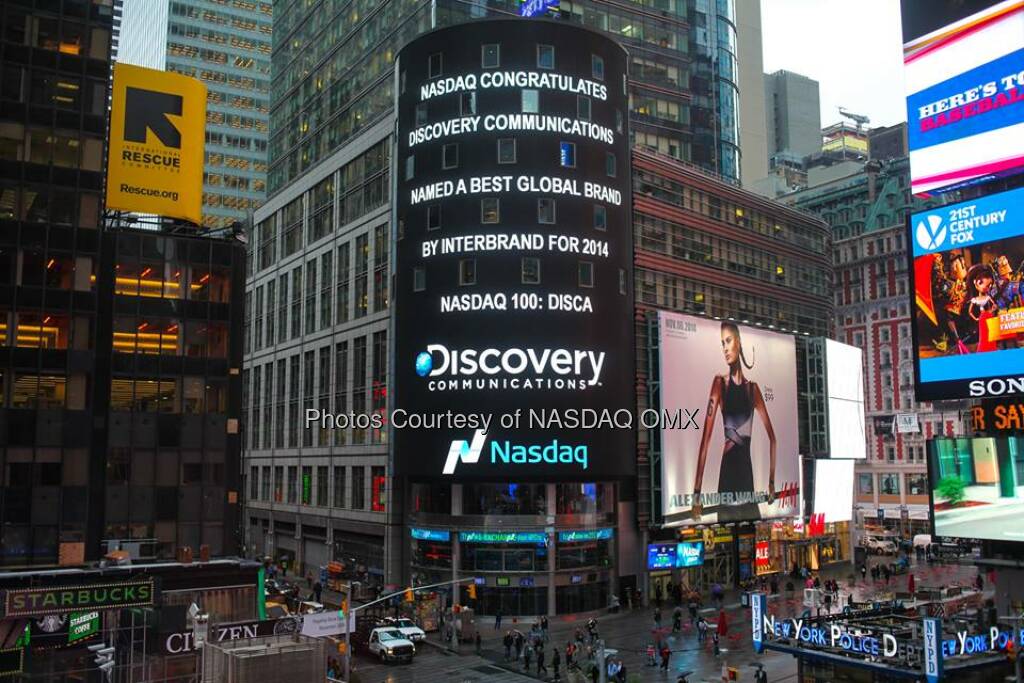 Nasdaq congratulates Discovery Communications, named a best global brand by Interbrand! #dreamBIG Discovery $DISCA http://spr.ly/6180qqRM  Source: http://facebook.com/NASDAQ (23.10.2014) 