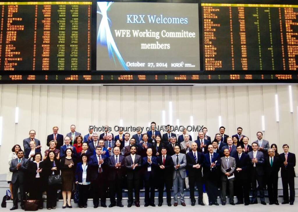 Day 1 of the World Federation of Exchanges’ annual General Assembly in Seoul!  Source: http://facebook.com/NASDAQ (27.10.2014) 