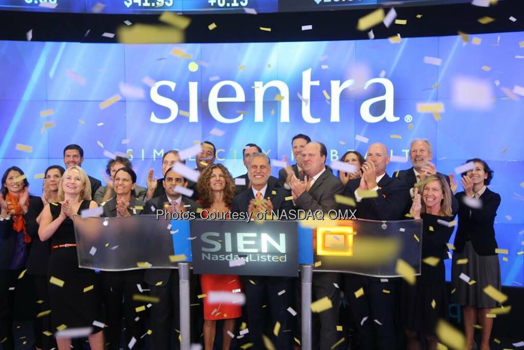 Great photos of Sientra ringing the #Nasdaq Opening Bell in celebration of #IPO today! $SIEN  Source: http://facebook.com/NASDAQ (29.10.2014) 