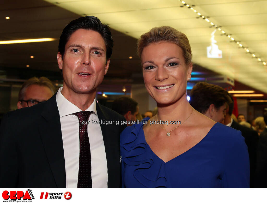 Marcus Hoefl and Maria Hoefl-Riesch, Lotterien Gala Nacht des Sports, Photo: Gepa pictures/ Hans Oberlaender, ©  Gepa pictures/ Michael Riedler (31.10.2014) 