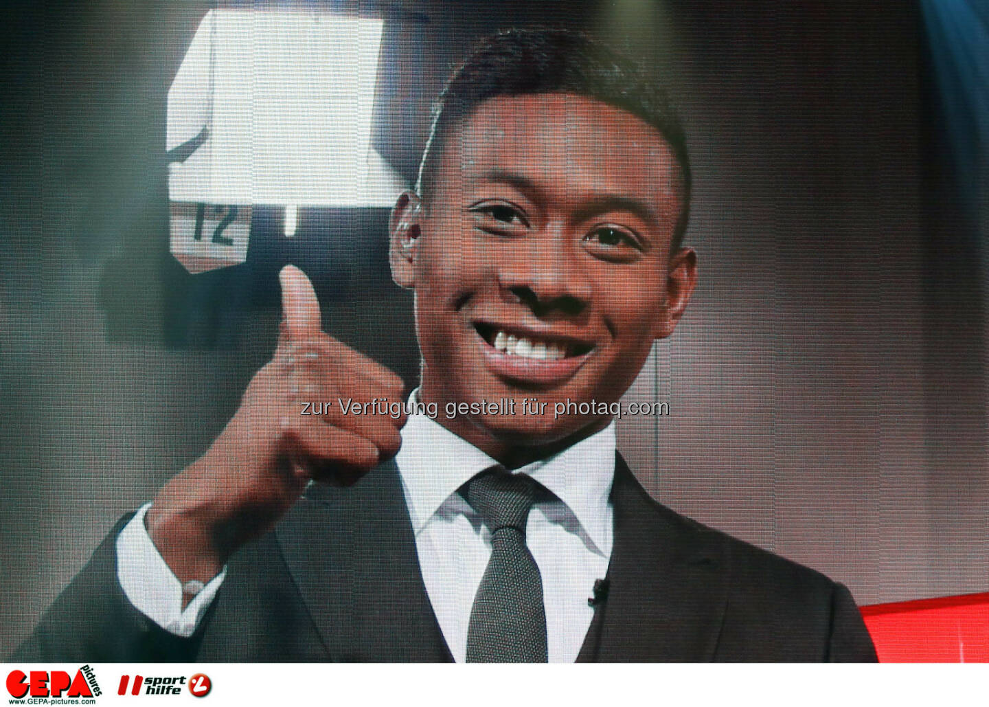 David Alaba (FC Bayern Muenchen) video wall. Photo: GEPA pictures/ Christian Walgram