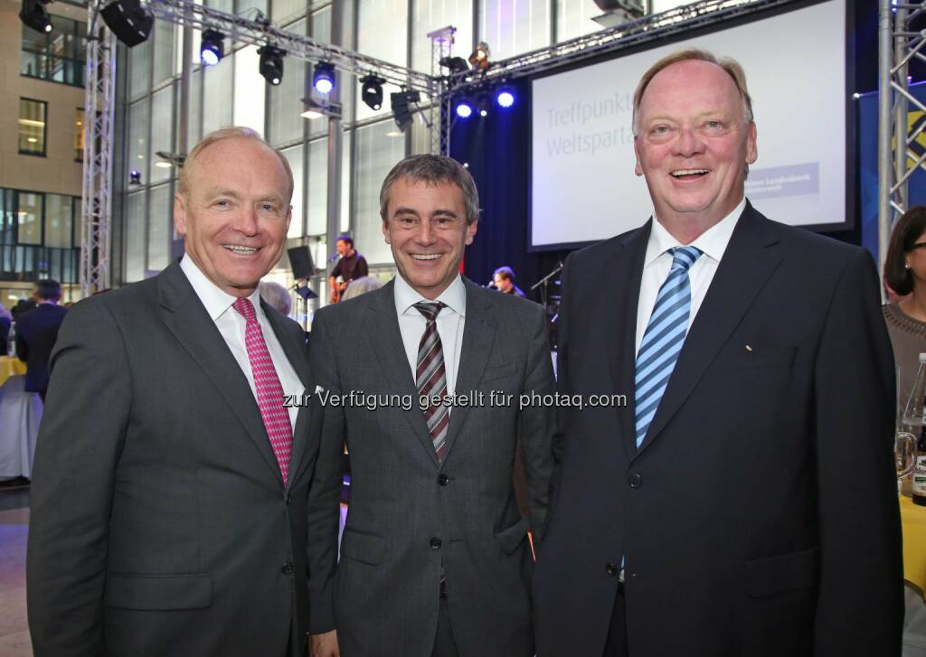 Helmut Wieser (AMAG-Generaldirektor), Heinrich Schaller (Generaldirektor RLB OÖ), Gerhard Falch (Ex-AMAG-Generaldirektor) (Bild: RLB OÖ/Strobl) (01.11.2014) 