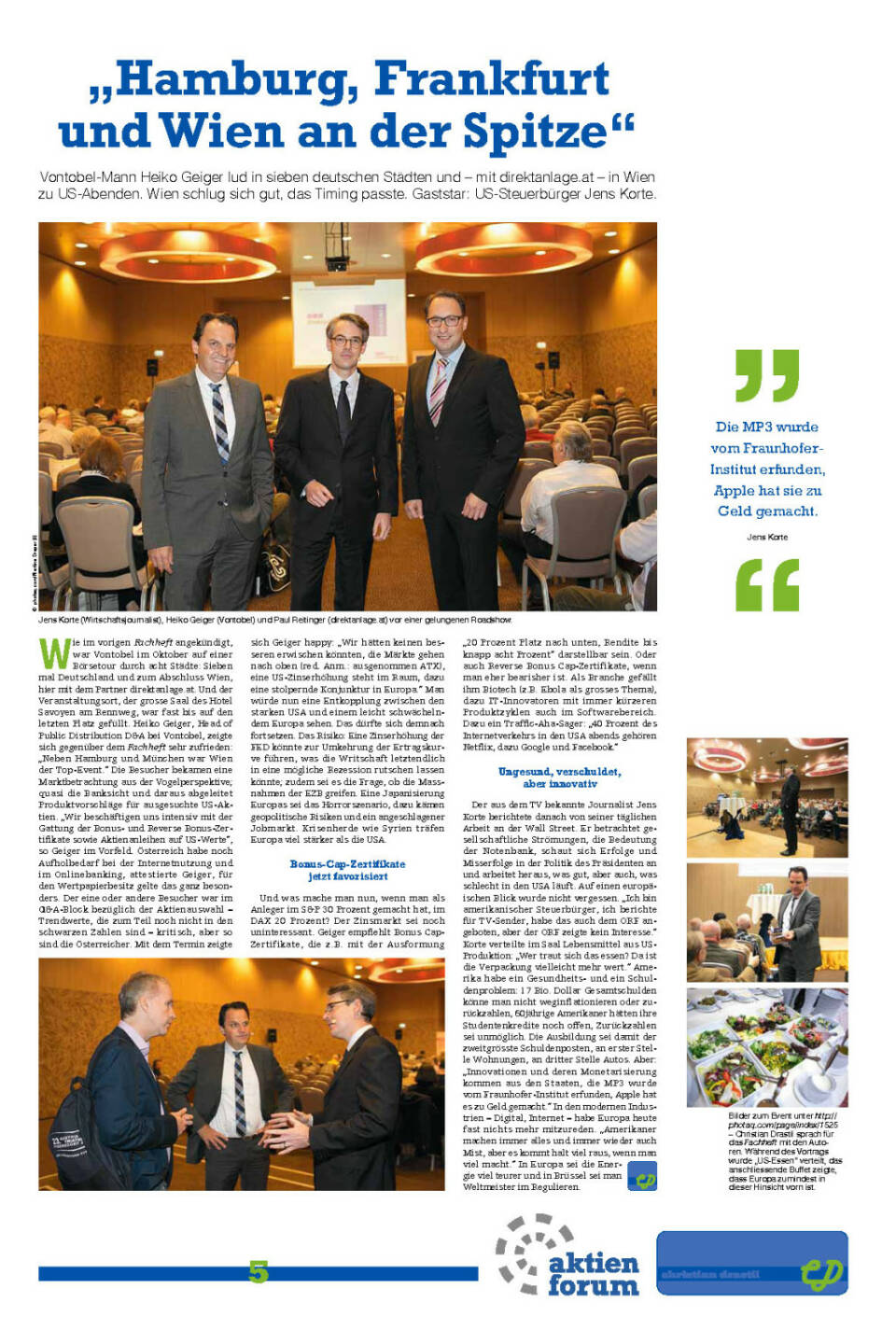 &bdquo;Hamburg, Frankfurt und Wien an der Spitze&ldquo;