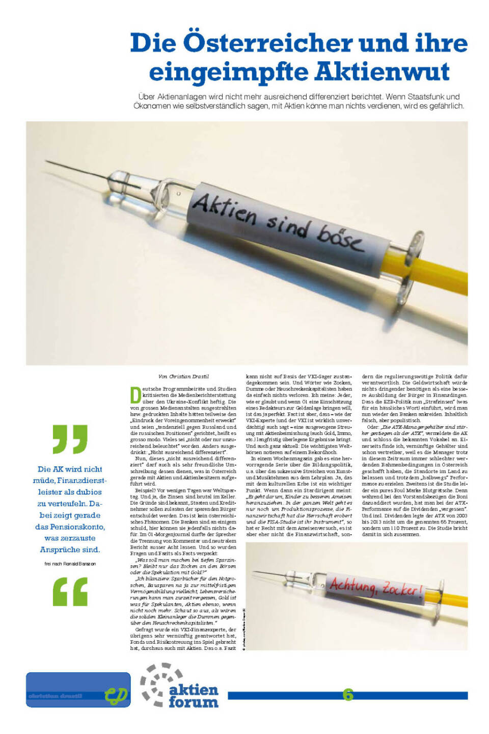 Die &Ouml;sterreicher und ihre eingeimpfte Aktienwut