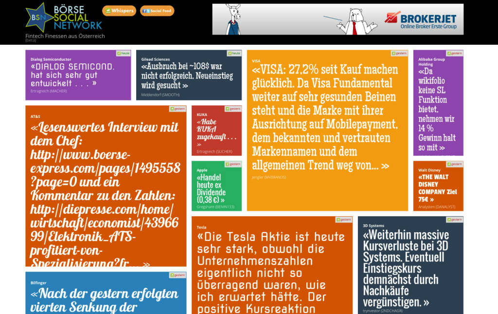 wikifolio whispers in Kachel-Form http://boerse-social.com/whispers, © BSN (08.11.2014) 