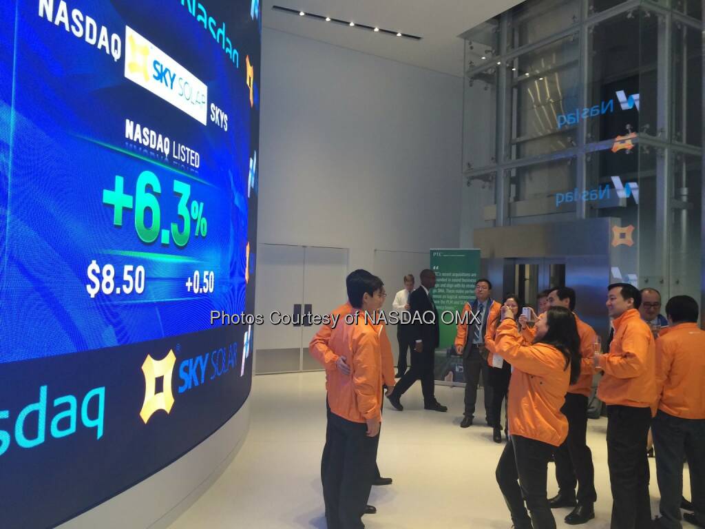 Sky Solar Holdings, Ltd. ($SKYS) is trading on #Nasdaq today! #dreamBIG  Source: http://facebook.com/NASDAQ (14.11.2014) 