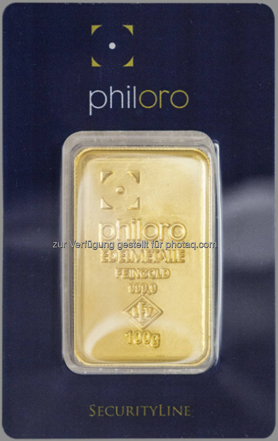 Gold ; Der Philoro 100 g SecurityLine GoldBarren
