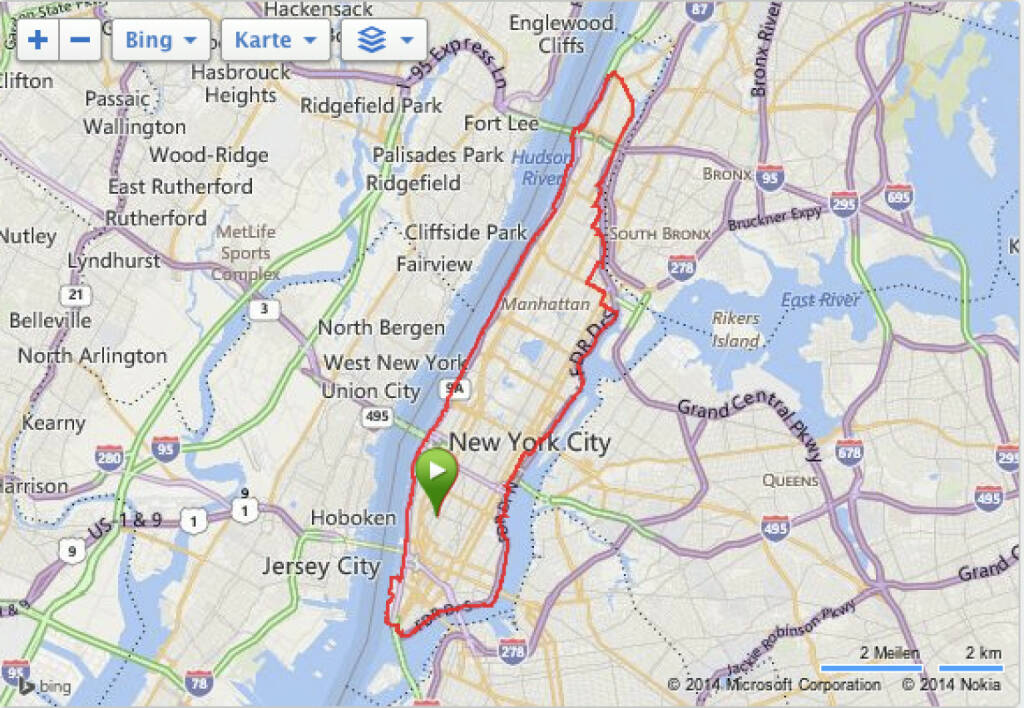 : New York City, Manhattan-Umrundung, 47 km (15.11.2014) 