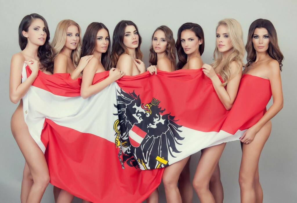 Österreich, rot-weiss-rot: Anna Hammel, Christine Reiler, Silvia Schachermayer, Amina Dagi, Julia Furdea, Tanja Duhovich, Tatjana Boenisch und Carmen Stamboli - Starfotograf Manfred Baumann holt die Miss Austrias der letzten Jahre vor seiner Kamera, um sie gemeinsam zu zeigen wie sie noch keiner gesehen hat.  http://www.manfredbaumann.com 
 (15.11.2014) 