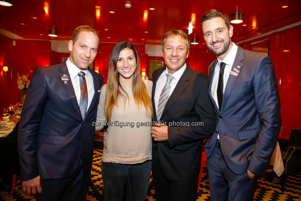 Die SportlerInnen Alexander Horst, Mirna Jukic, Fritz Strobl und Clemens Doppler - Casinos Austria lud zur Restauranteröffnung (Bild: Christian Husar), © Aussendung (25.11.2014) 