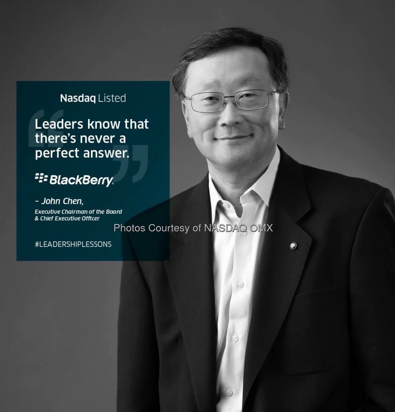 #LeadershipLessons from John Chen, Executive Chairman of the Board & Chief Executive Officer of BlackBerry #NasdaqListed $BBRY  Source: http://facebook.com/NASDAQ