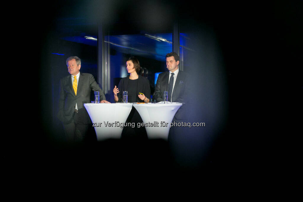 Eduard Zehetner (CEO Immofinanz), Birgit Noggler (CFO Immofinanz), Dietmar Reindl (COO Immofinanz), http://privatanleger.immofinanz.com/, © Martina Draper für Immofinanz (27.11.2014) 