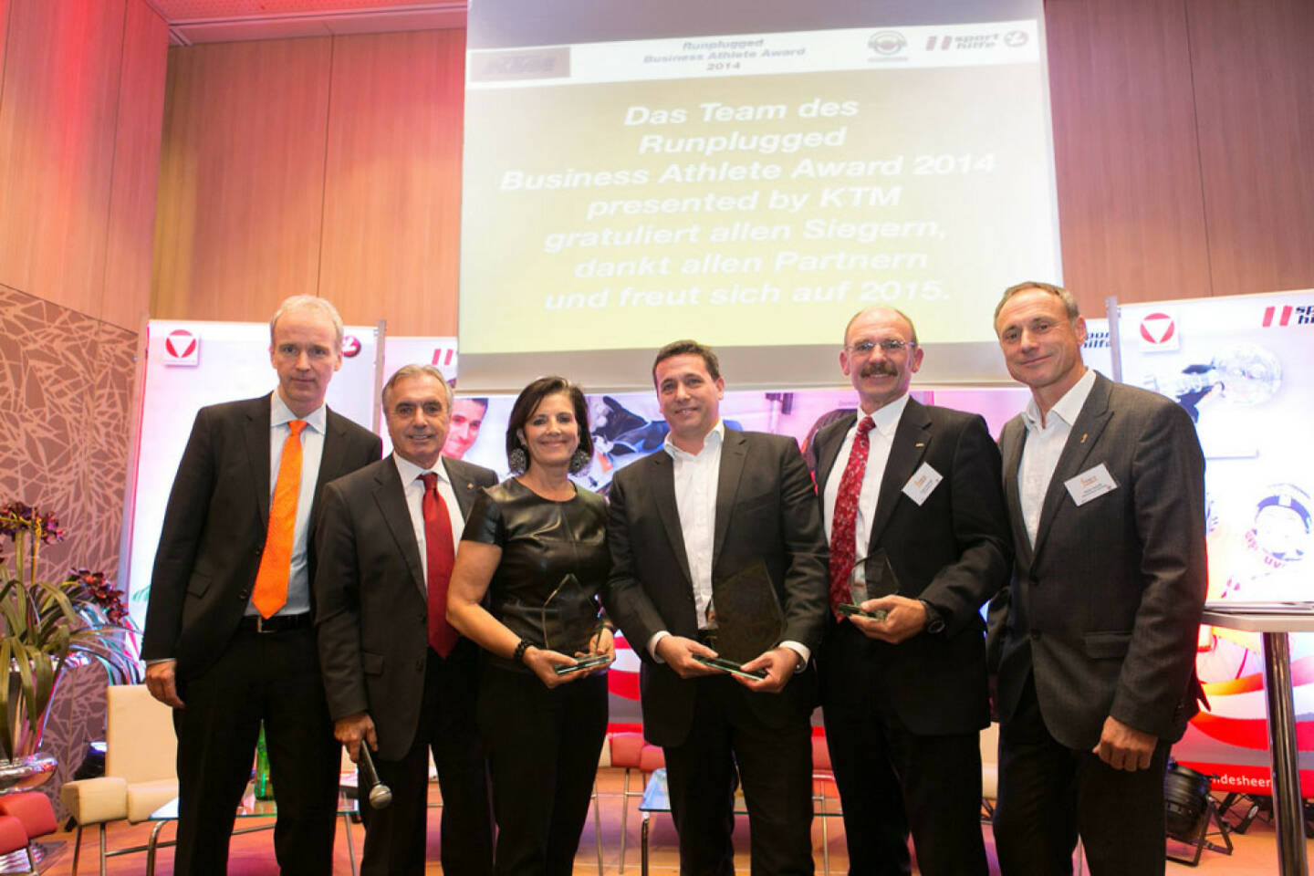 2014: Christian Drastil, Hans Huber, Romy Faisst (Business Circle, Platz 2), Rene Berger (Toto Wolff, Platz 1), Franz Gschiegl (Erste Sparinvest, Platz 3), Toni Schutti (Österreichische Sporthilfe)