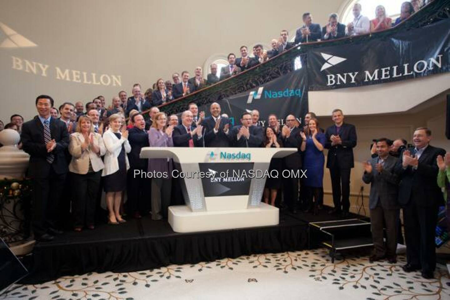BNY Mellon ringing the Nasdaq #ClosingBell today at the #ETFSymposium2014 in Dana Point, California!  Source: http://facebook.com/NASDAQ