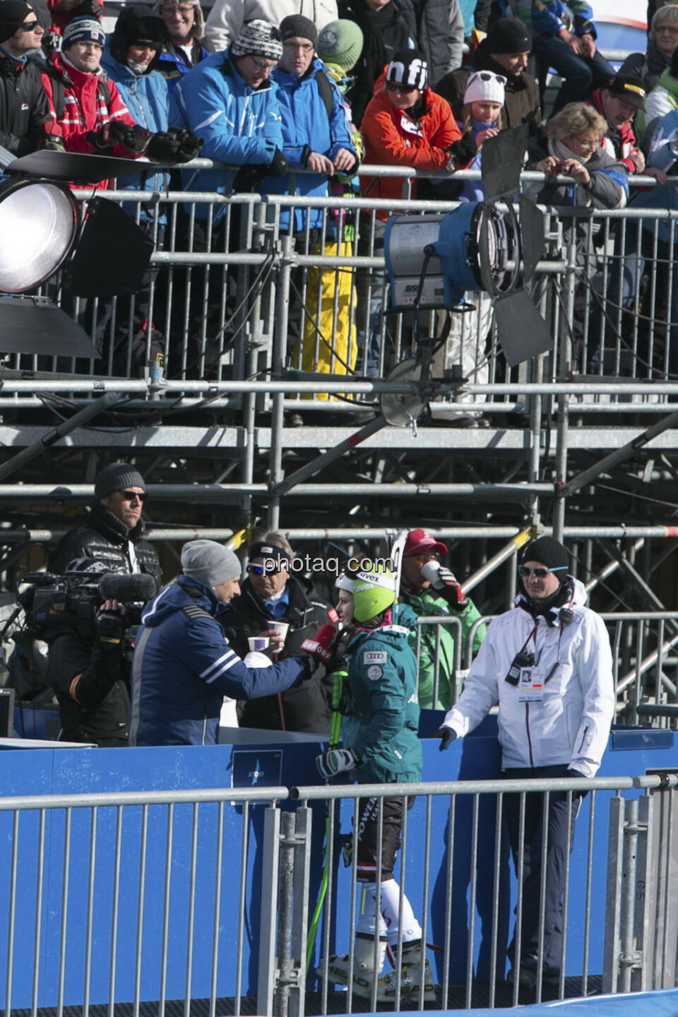 Anna Fenninger beim Interview, Alpine Ski WM 2013, Schladming