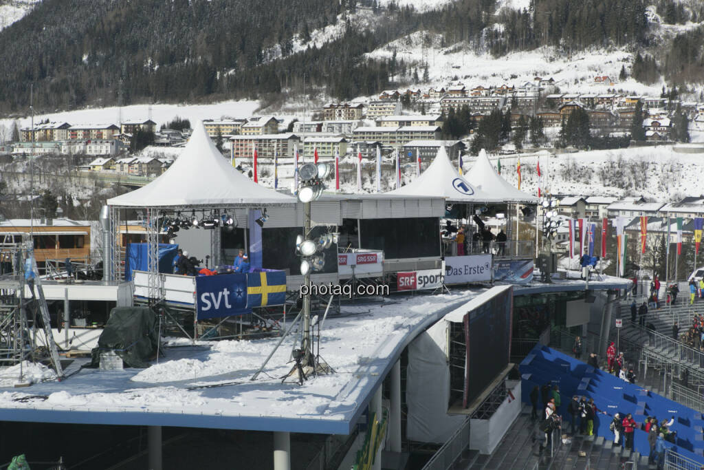 Kommentatorenkabinen, Alpine Ski WM 2013, Schladming, © finanzmarktfoto.at/Martina Draper (09.02.2013) 