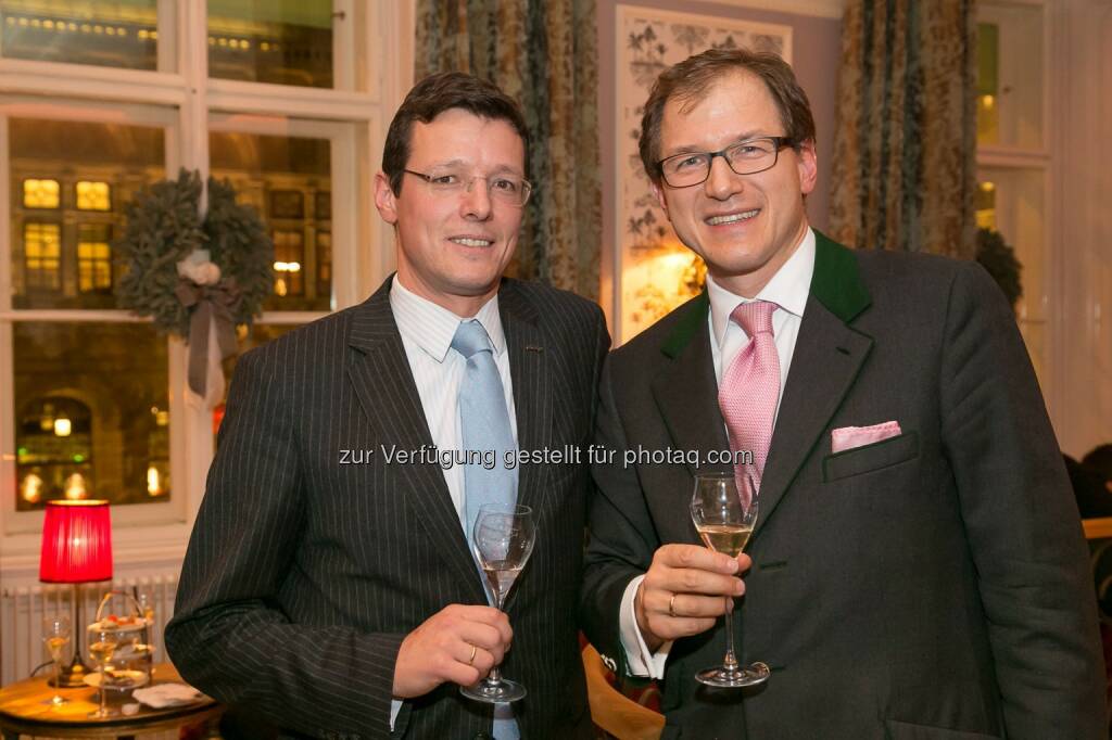 Benedikt Zacherl (Schlumberger), Oliver W. Braun (Gerstner) - Gerstner und Schlumberger eröffnen K. u. K. Hoflieferanten (Bild: K. u. K. Hoflieferanten/APA-Fotoservice/Schedl), © Aussendung (11.12.2014) 