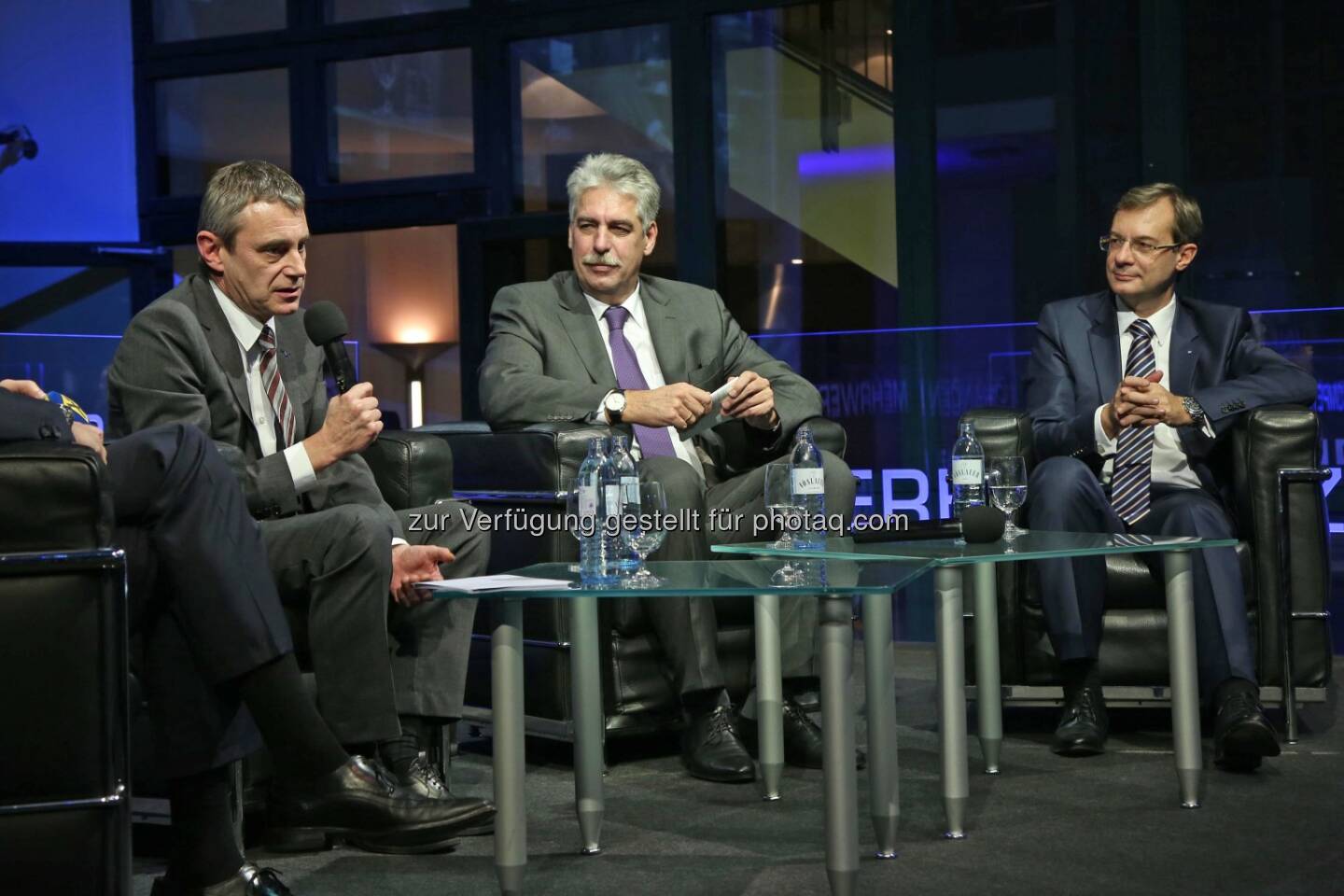 Heinrich Schaller (RLB OÖ), Jörg Schelling (Finanzminister), Axel Greiner (Industriellenvereinigung OÖ-Präsident)