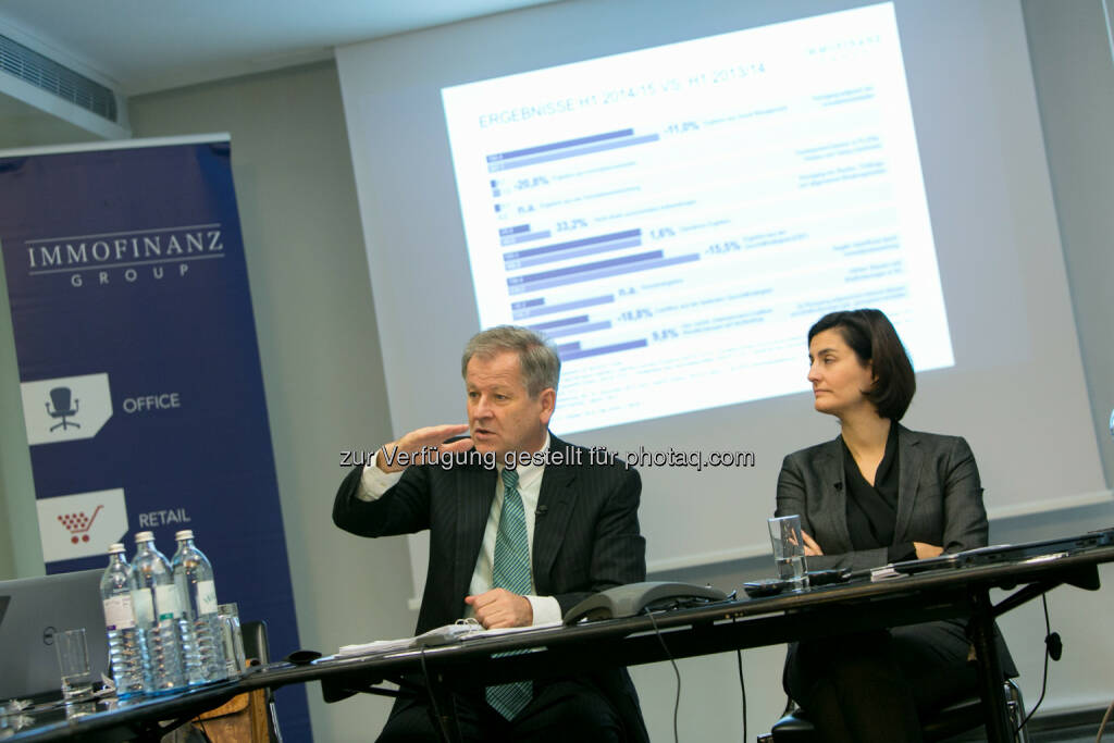 Eduard Zehetner (CEO Immofinanz Group), Birgit Noggler (CFO Immofinanz Group) (Foto: Immofinanz) (18.12.2014) 