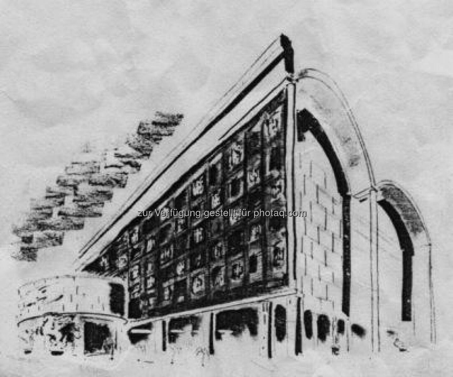 Polnischer Pavillon, Weltausstellung New York, Wettbewerb 1938, 2. Preis, Reproduktion: Tadeusz Barucki, Warschau