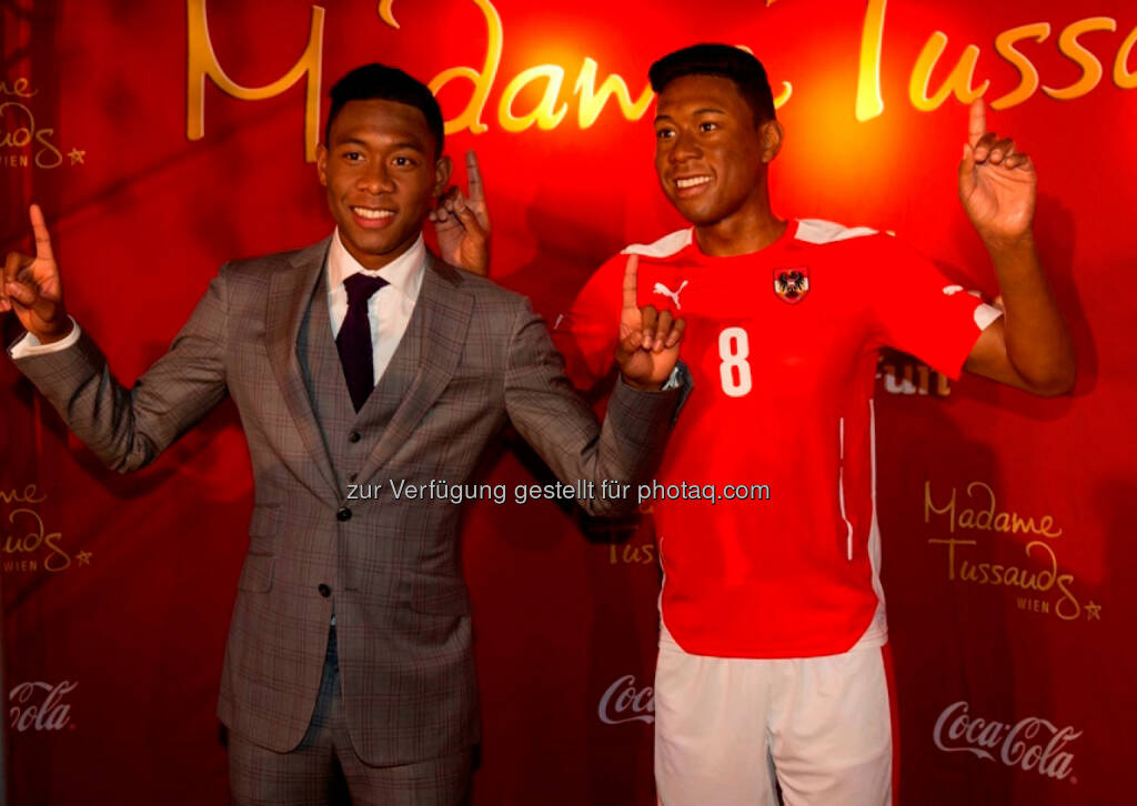 David Alaba in echt und als Wachsfigur bei Madame Tussauds., © Aussendung (20.12.2014) 