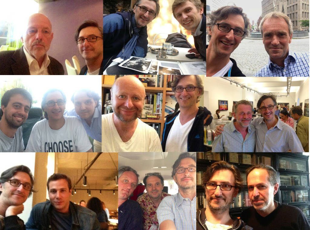 Josef Chladek meeting artists and publishers: Leo Kandl, Sergiy Lebedynskyy, Nicholas McLean, 
Tiago Casanova, Helfried Valenta, Morten Andersen, Klaus Kehrer, Renato D'Agostin, Erik Kessels, Andreas Bitesnich (25.12.2014) 