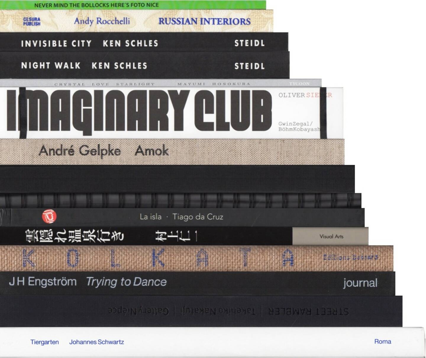 Best of December 2014 on josefchladek.com (server stats - http://josefchladek.com/list/best_of_december_2014 ): André Gelpke - Amok, J.H. Engström - Trying To Dance, Masakazu Murakami - Kumogakure Onsen-Yuki - : 雲隠れ温泉, Halil Koyutürk - I Am Playing Ping-Pong Now, Johannes Schwartz - Tiergarten, Misha Kominek - Photocopies from Tokyo, Tiane Doan na Champassak - Kolkata, Ken Schles - Night Walk, Morten Andersen - Foto Nice, Oliver Sieber - Imaginary Club, Takehiko Nakafuji - Street Rambler, Tiago da Cruz - La isla, Ken Schles - Invisible City, Andy Rocchelli - Russian Interiors, Mayumi Hosokura - Crystal Love Starlight